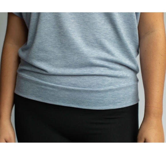 SAVVI MD Light Blue (Denim) Relaxed French Terry Short Sleeve Top - Picture 5 of 13